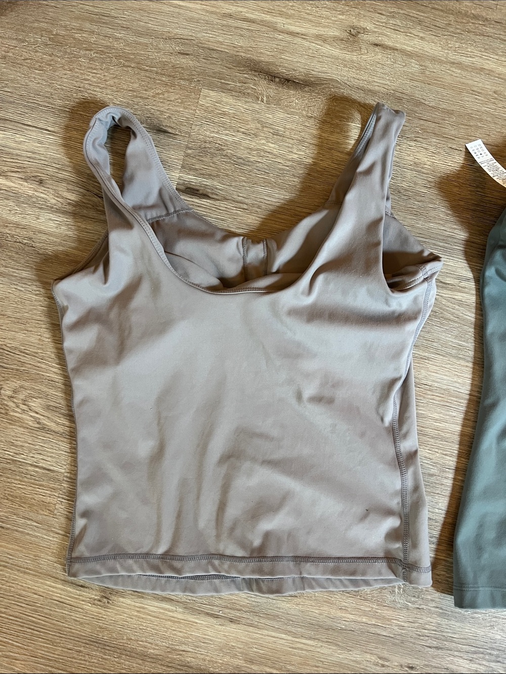 Scoop Neck Tank Tops in Taupe and Sage Green - Picture 6 of 9